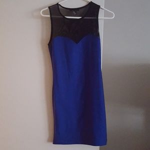 Bodycon sheer top blue dress